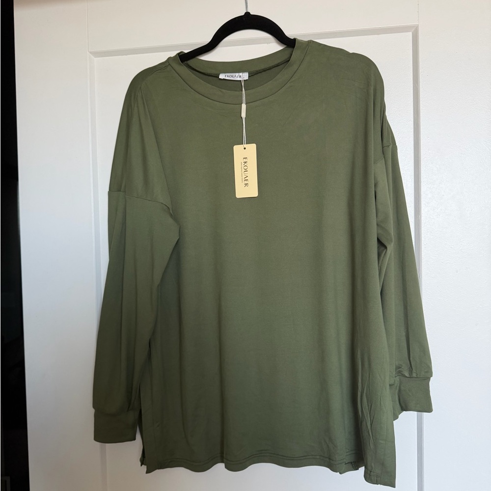Green Maternity Long Sleeve Shirt NWT